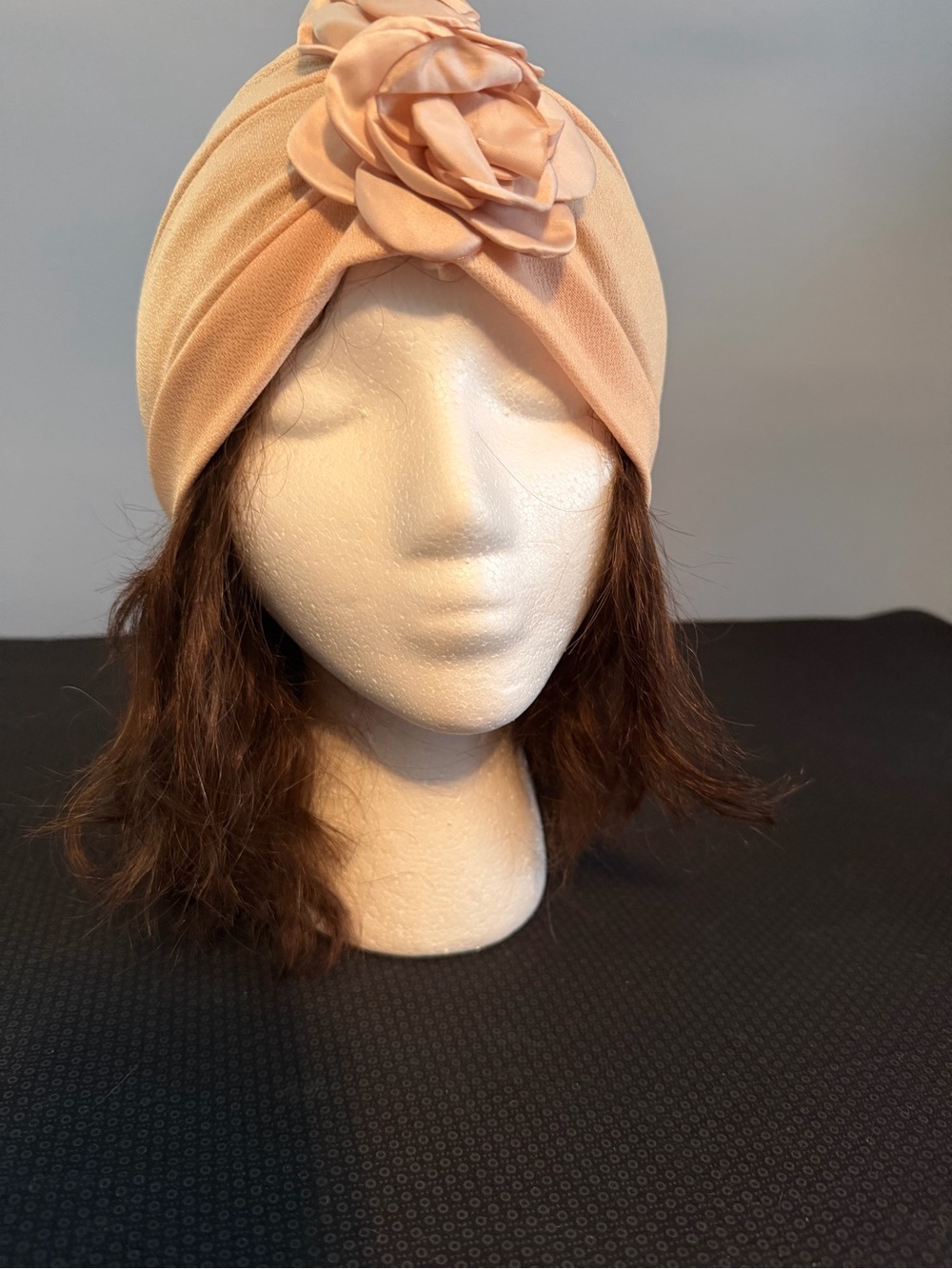 Lot of 6 soft fabric Turban style hats/caps each with a different embellishment.
